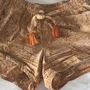 Tan print shorts